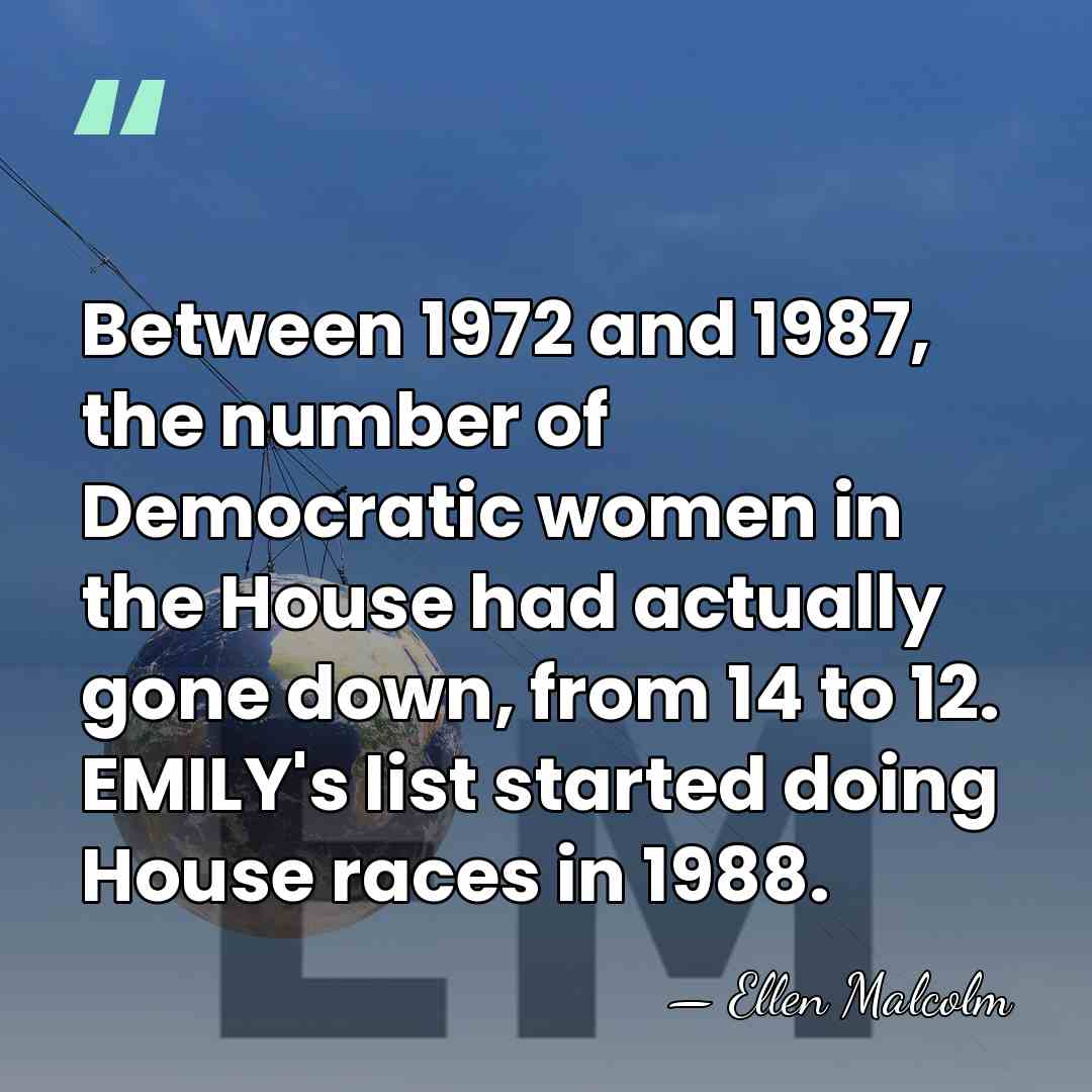 Between 1972 and 1987, the number of Democratic women in the House&hellip; - Ellen Malcolm