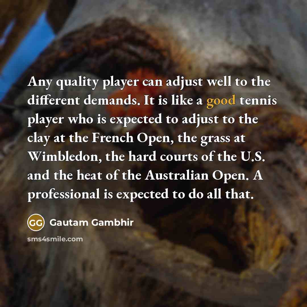 “Any quality player can adjust well to the different demands.…” quote by Gautam Gambhir