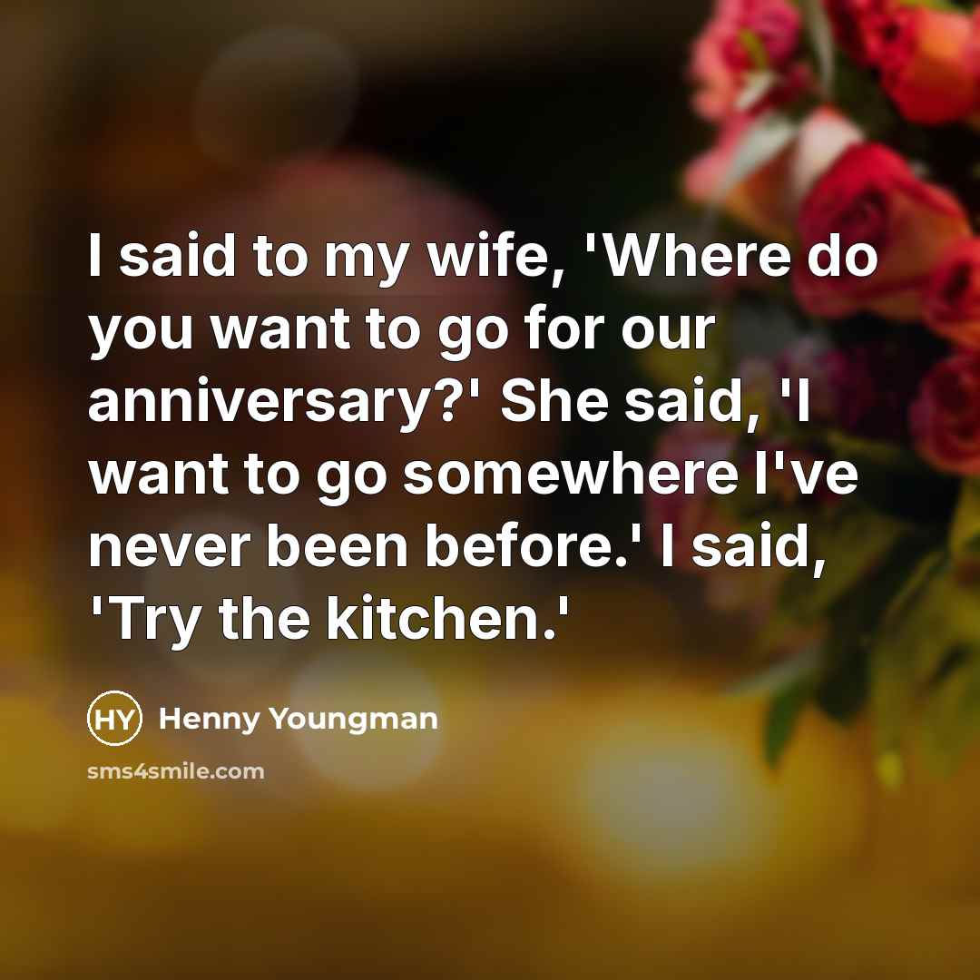 “I said to my wife, 'Where do you want to…” quote by Henny Youngman
