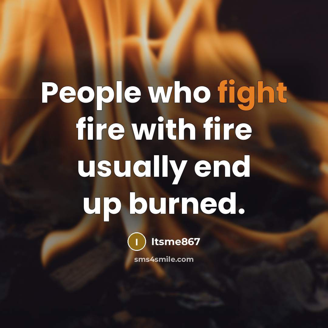 “People who fight fire with fire usually end up burned.…” quote by Itsme867
