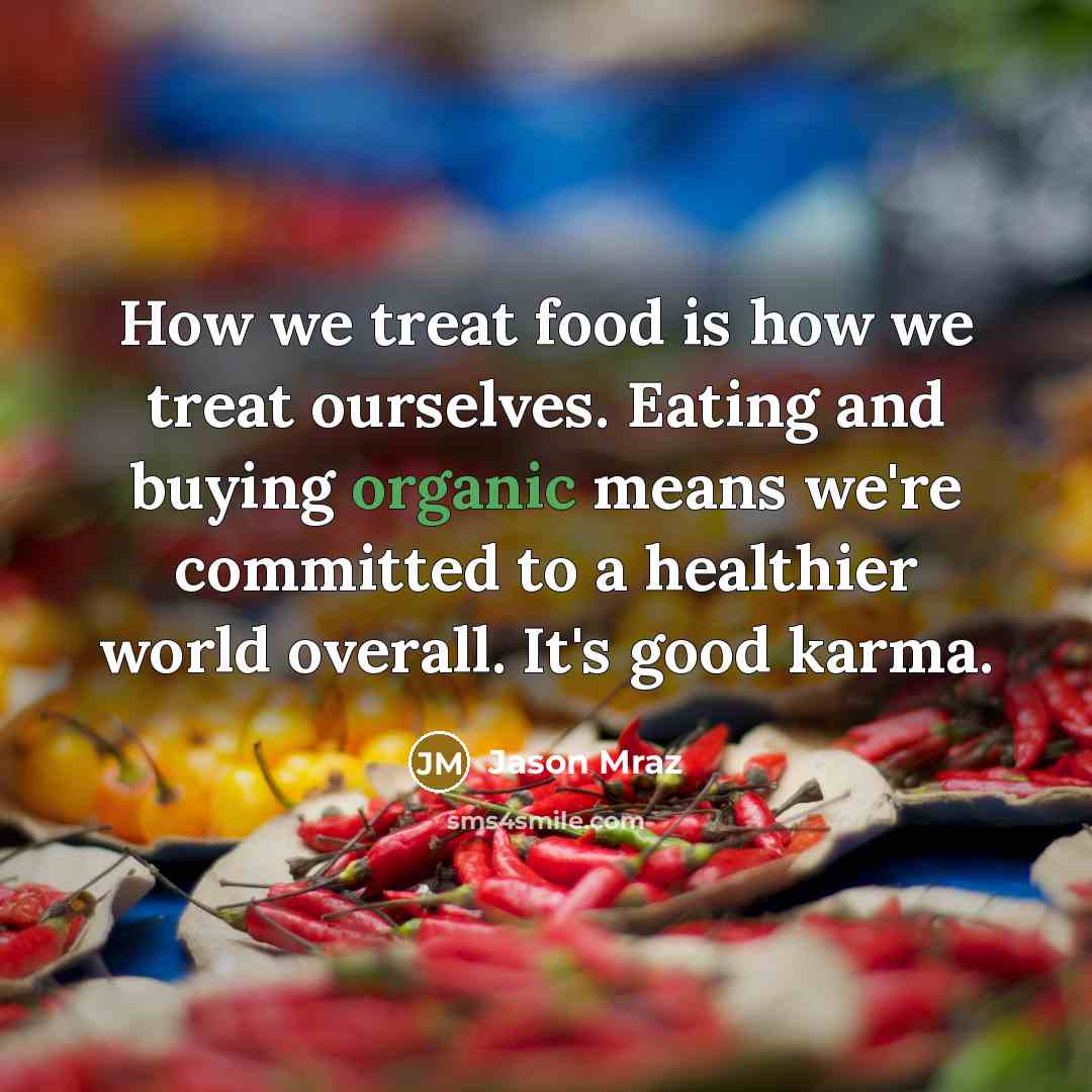 “How we treat food is how we treat ourselves. Eating…” quote by Jason Mraz