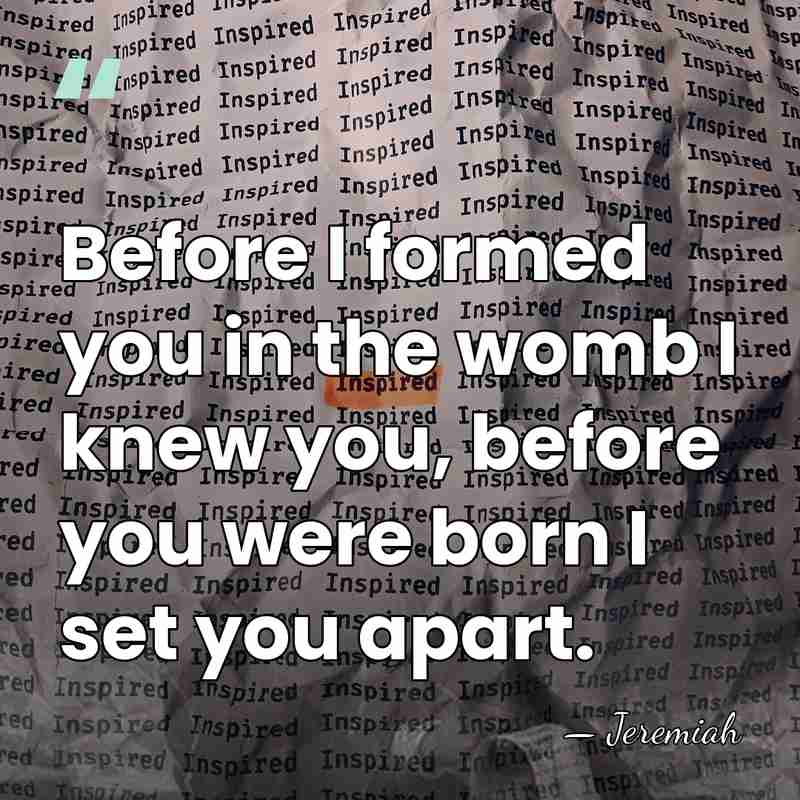 Before I formed you in the womb I knew you, before you&hellip; - Jeremiah