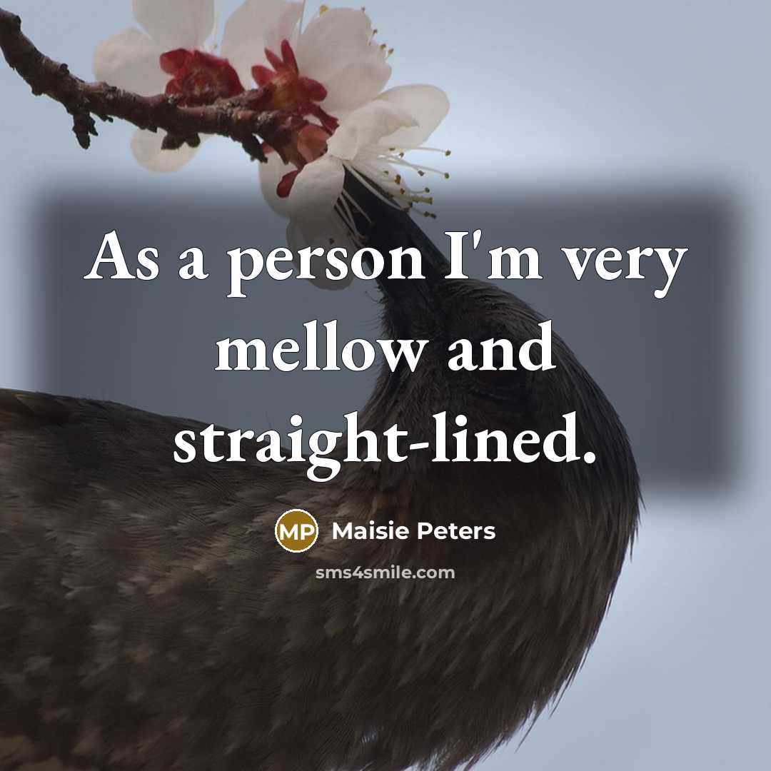 “As a person I'm very mellow and straight-lined.…” quote by Maisie Peters