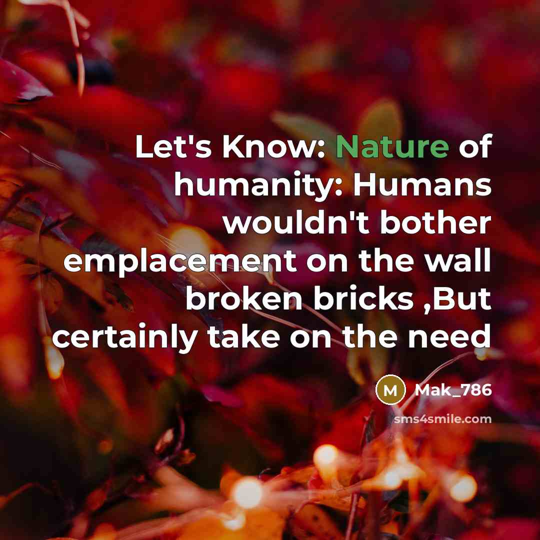 “Let's Know: Nature of humanity: Humans wouldn't bother emplacement on…” quote by Mak_786