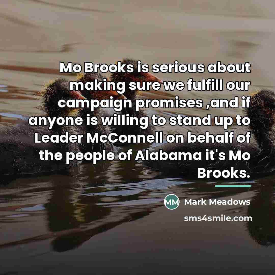 “Mo Brooks is serious about making sure we fulfill our…” quote by Mark Meadows
