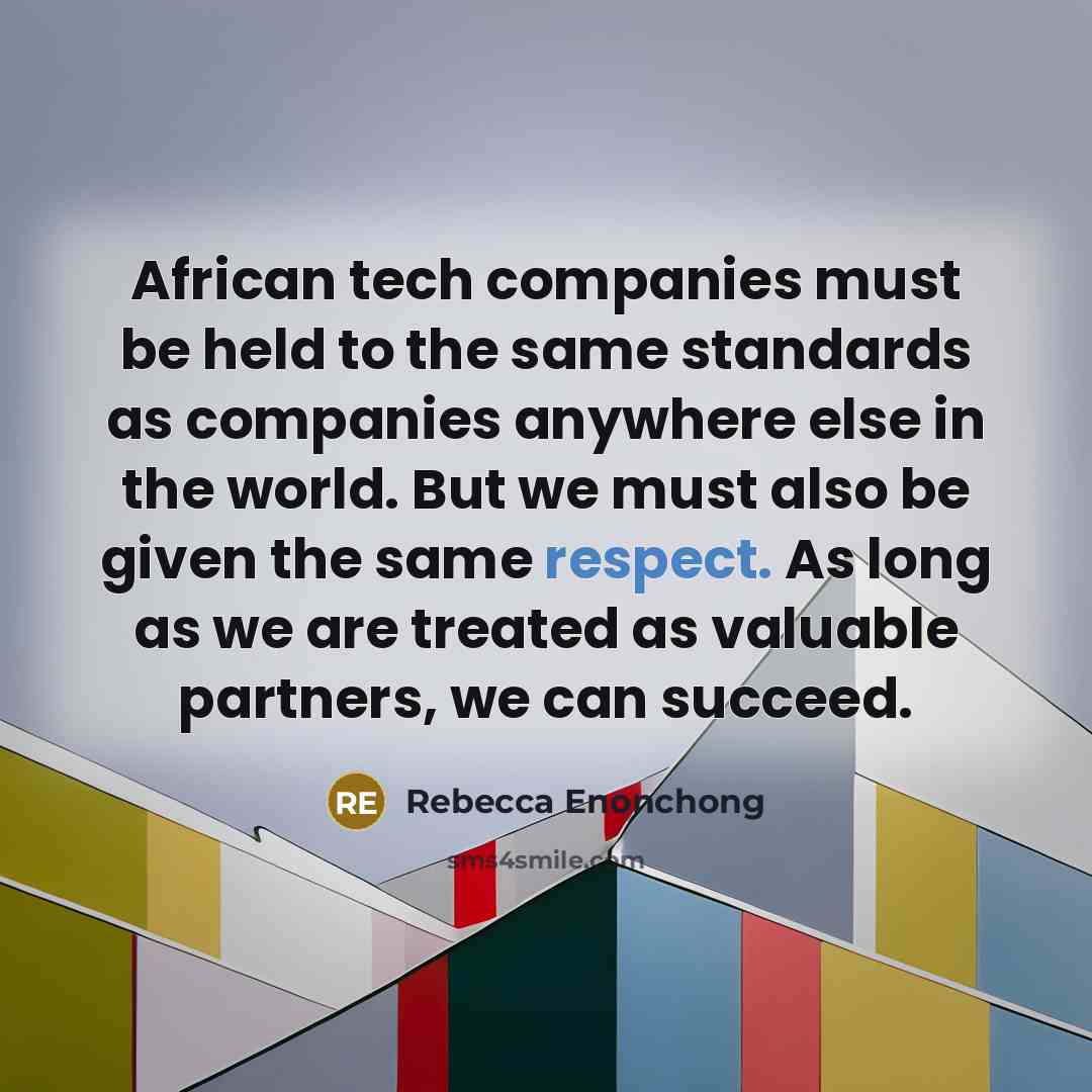“African tech companies must be held to the same standards…” quote by Rebecca Enonchong