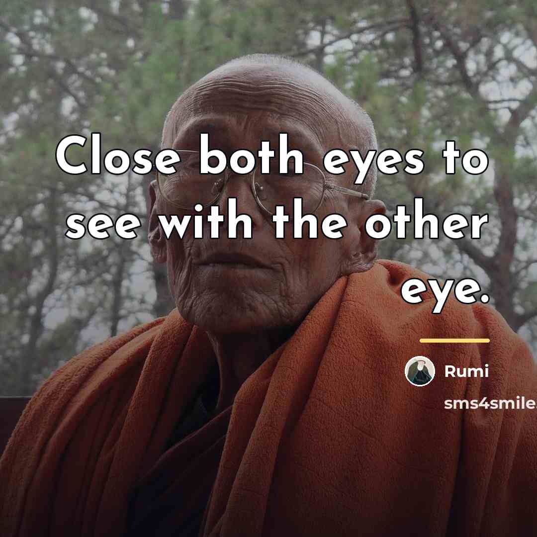 “Close both eyes to see with the other eye.…” quote by Rumi
