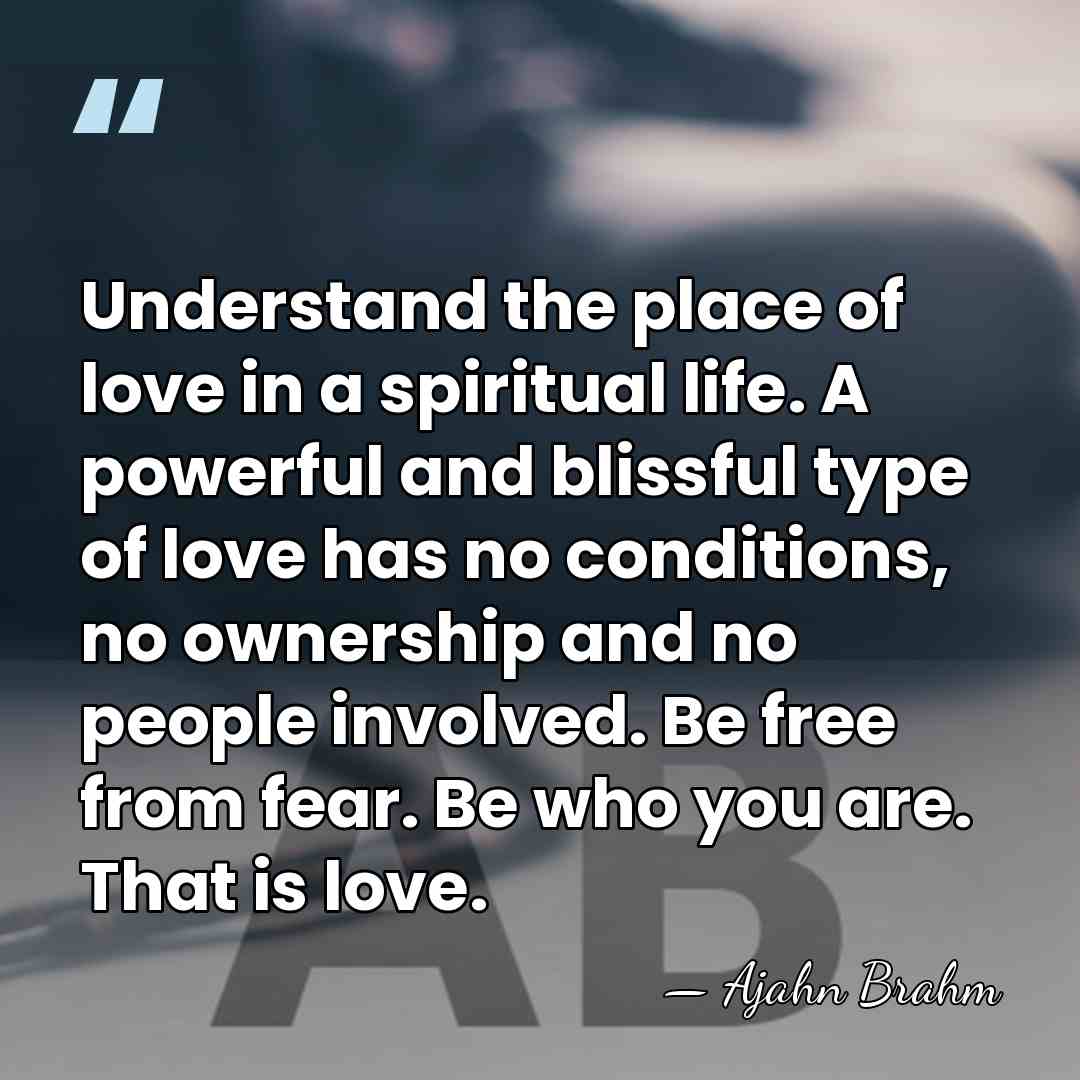 Understand the place of love in a spiritual life. A powerful and&hellip; - Ajahn Brahm