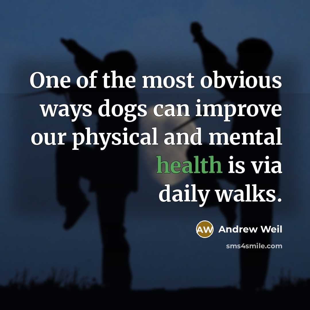 “One of the most obvious ways dogs can improve our…” quote by Andrew Weil