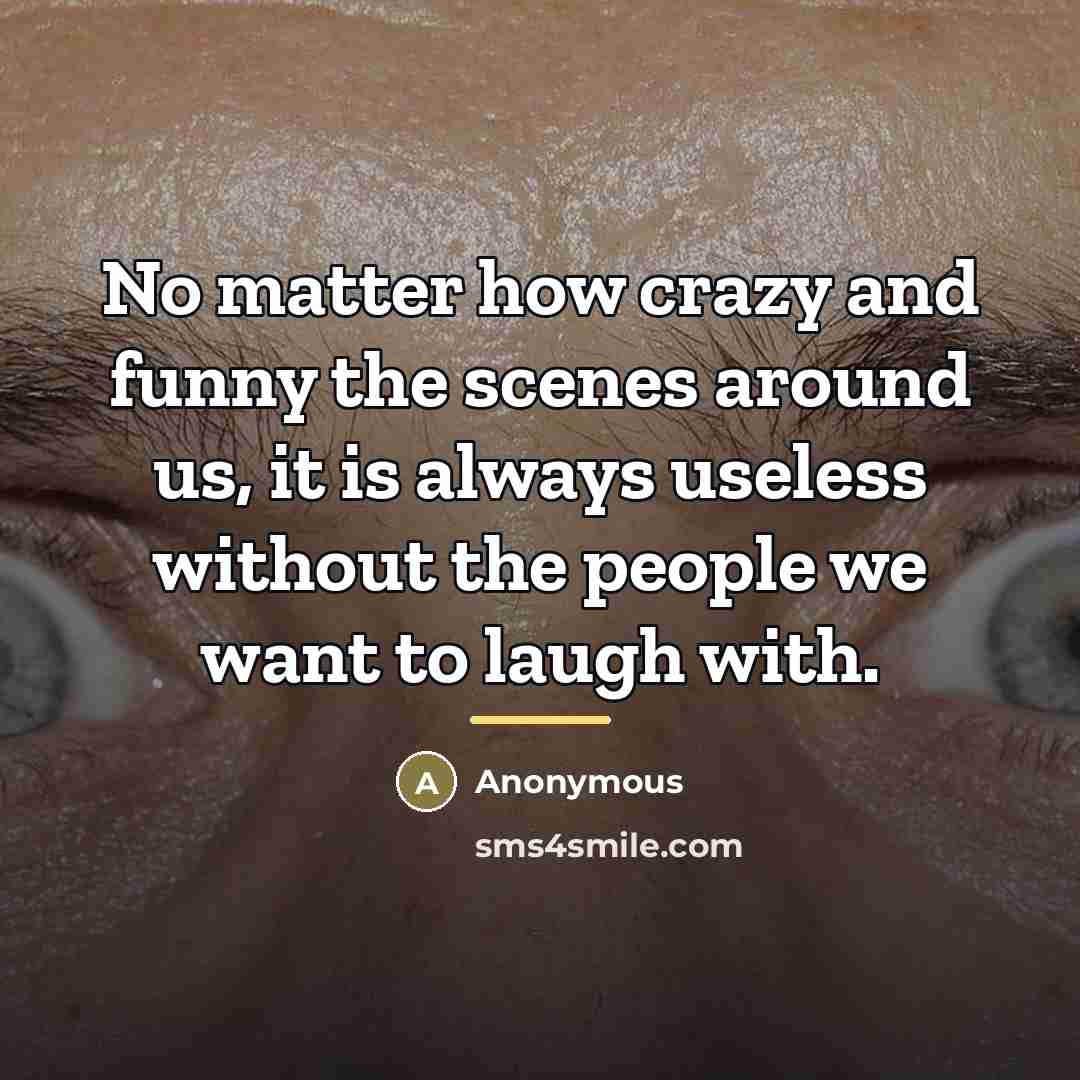“No matter how crazy and funny the scenes around us,…” quote by Anonymous