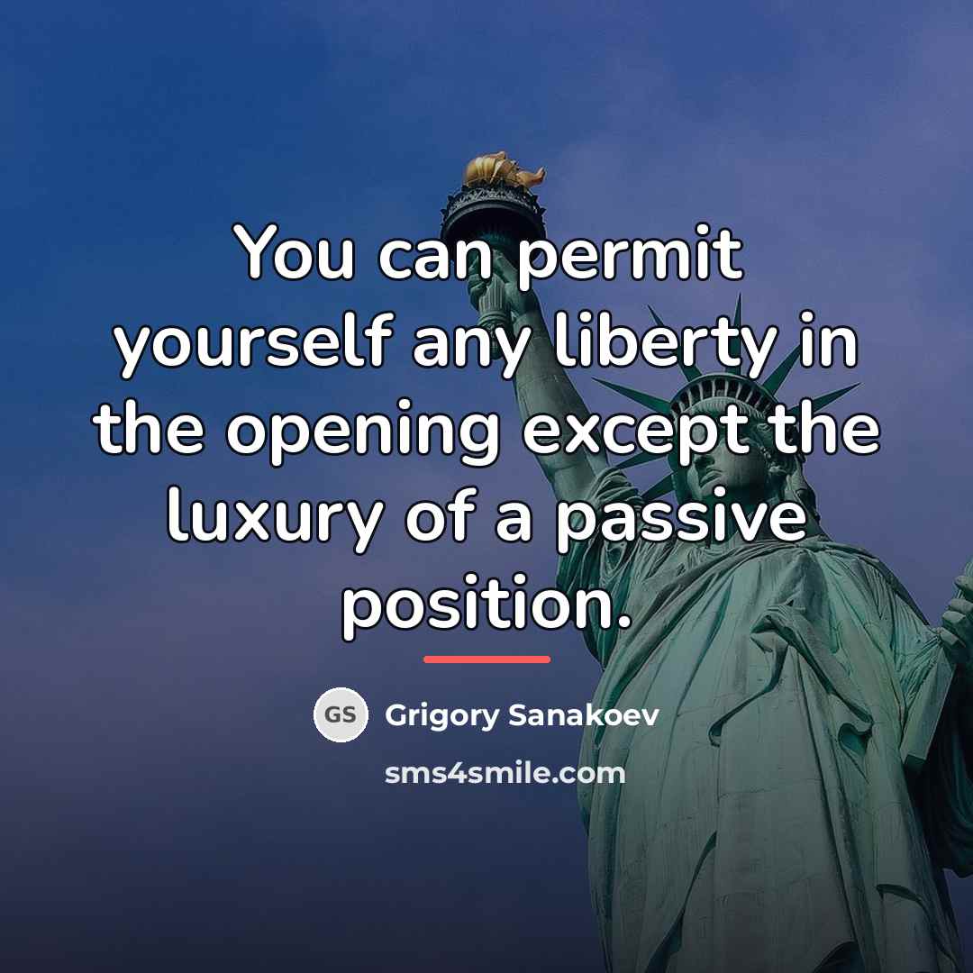 “You can permit yourself any liberty in the opening except…” quote by Grigory Sanakoev