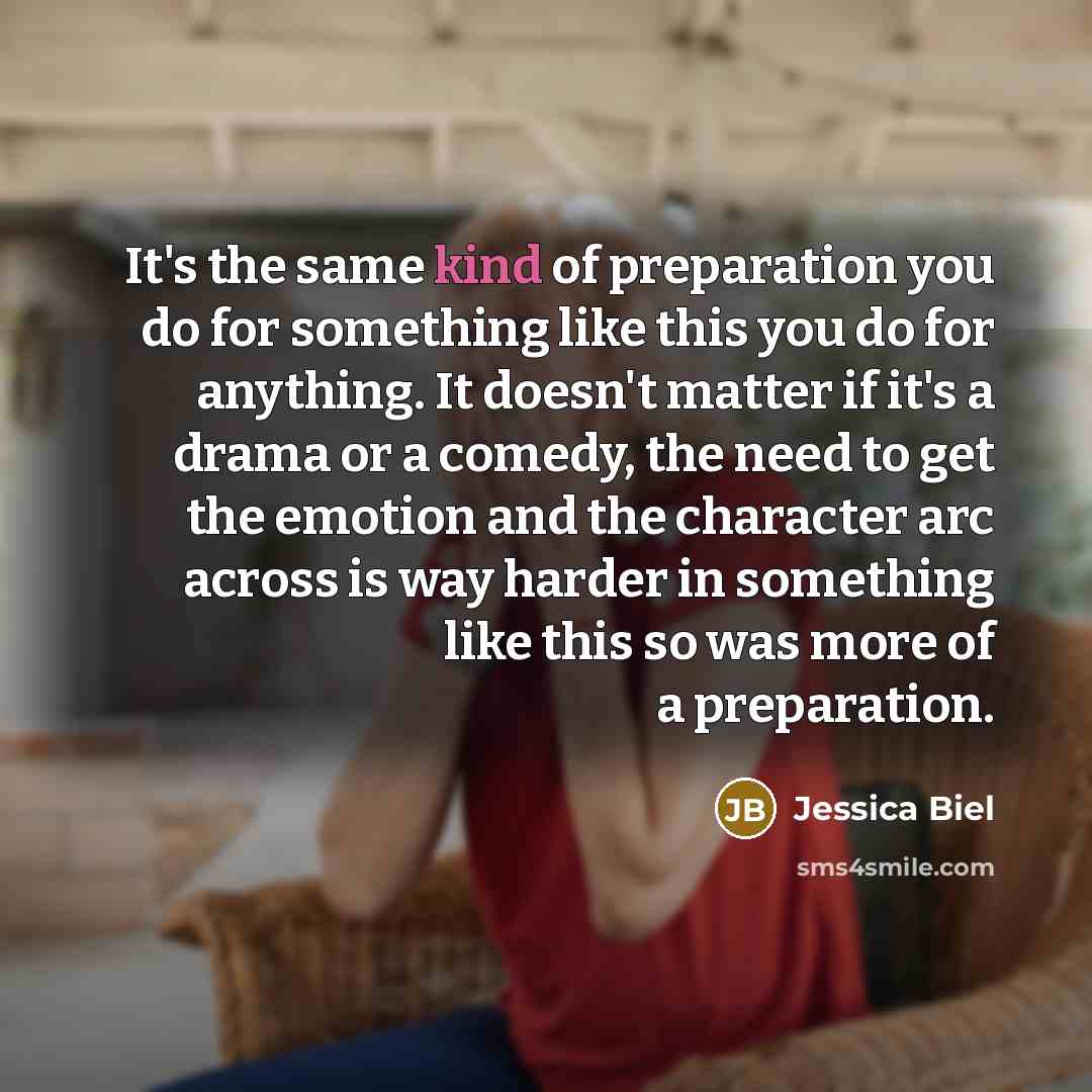 “It's the same kind of preparation you do for something…” quote by Jessica Biel