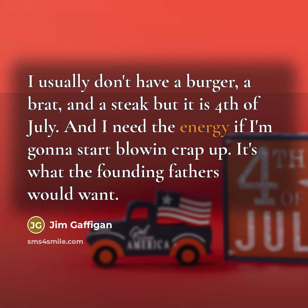 “I usually don't have a burger, a brat, and a…” quote by Jim Gaffigan