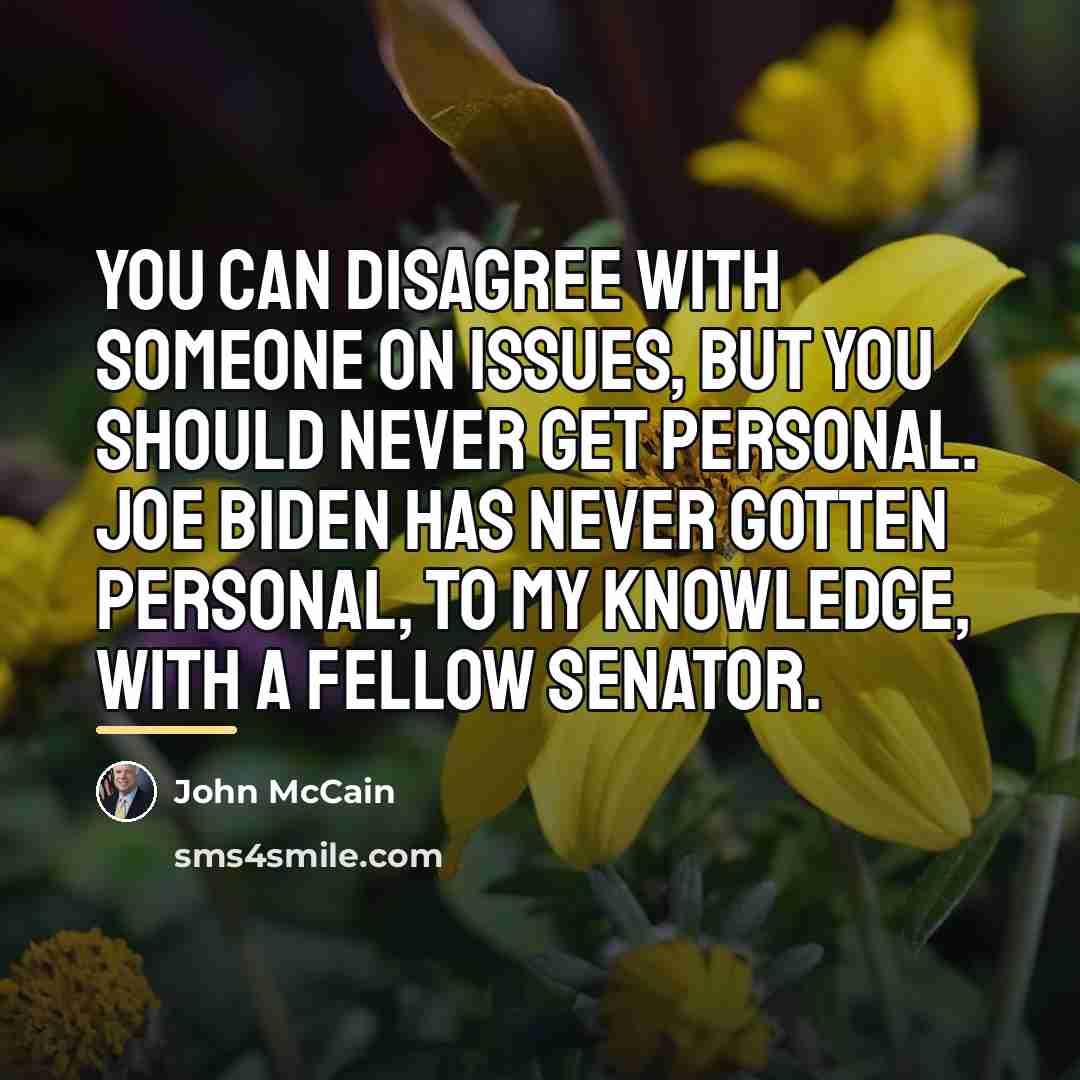“You can disagree with someone on issues, but you should…” quote by John McCain