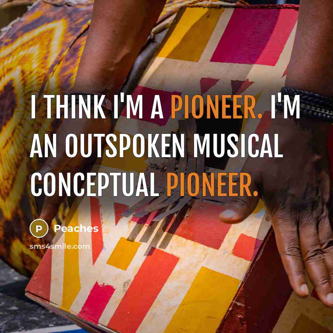 “I think I'm a pioneer. I'm an outspoken musical conceptual…” quote by Peaches