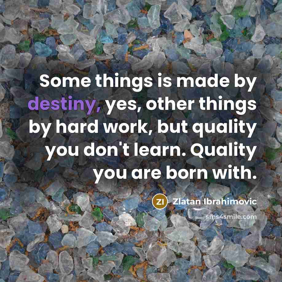“Some things is made by destiny, yes, other things by…” quote by Zlatan Ibrahimovic