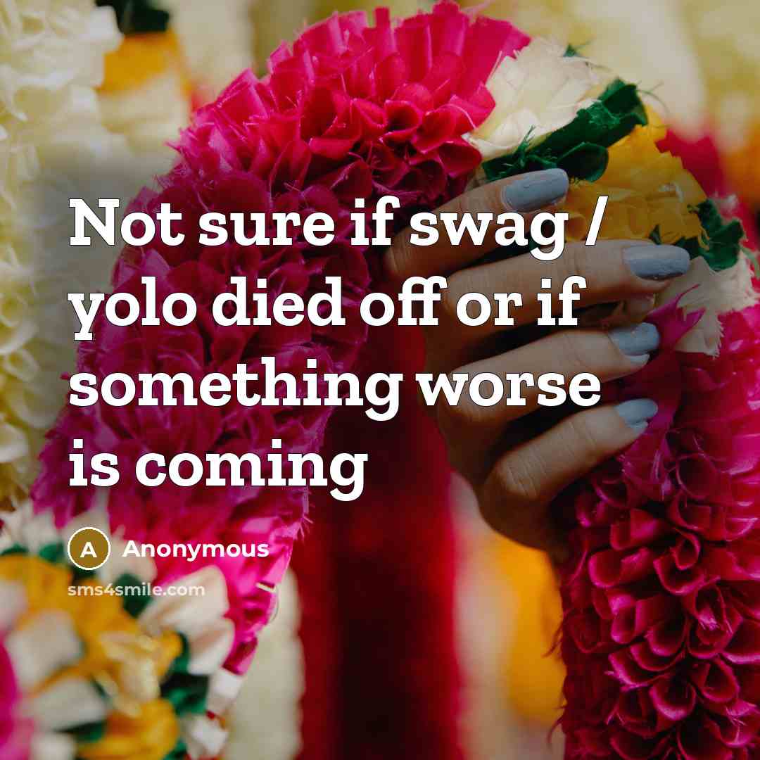 “Not sure if swag / yolo died off or if…” quote by Anonymous