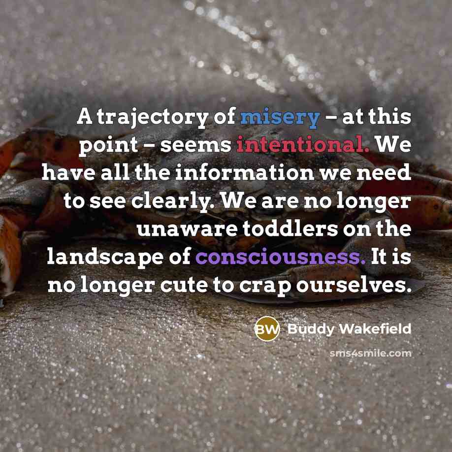 “A trajectory of misery – at this point – seems…” quote by Buddy Wakefield