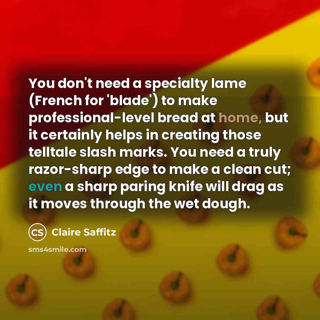 “You don't need a specialty lame (French for 'blade') to…” quote by Claire Saffitz
