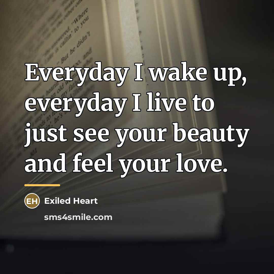 “Everyday I wake up, everyday I live to just see…” quote by Exiled Heart