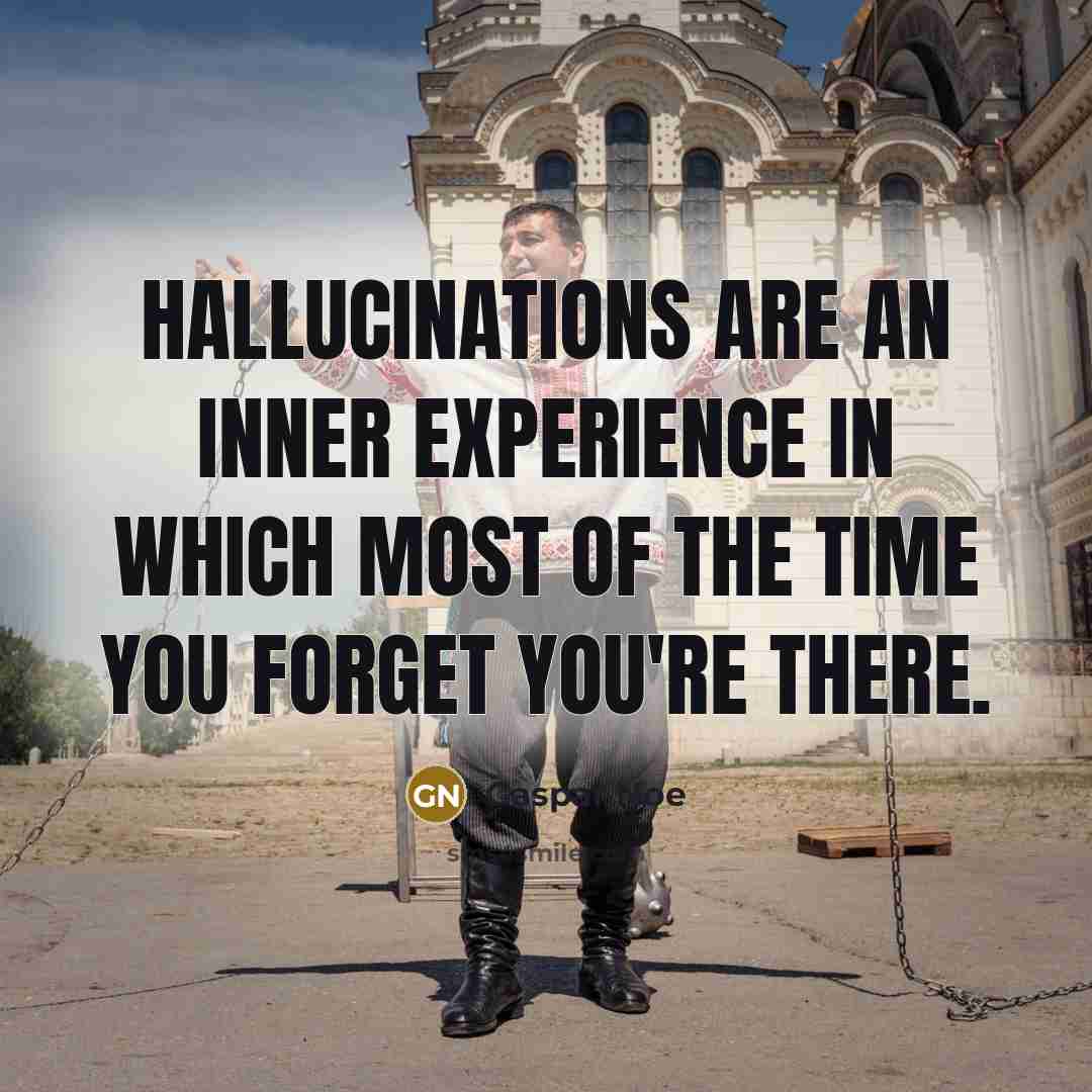 “Hallucinations are an inner experience in which most of the time you forget you're there.” quote by Gaspar Noe