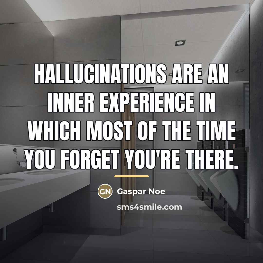 “Hallucinations are an inner experience in which most of the…” quote by Gaspar Noe