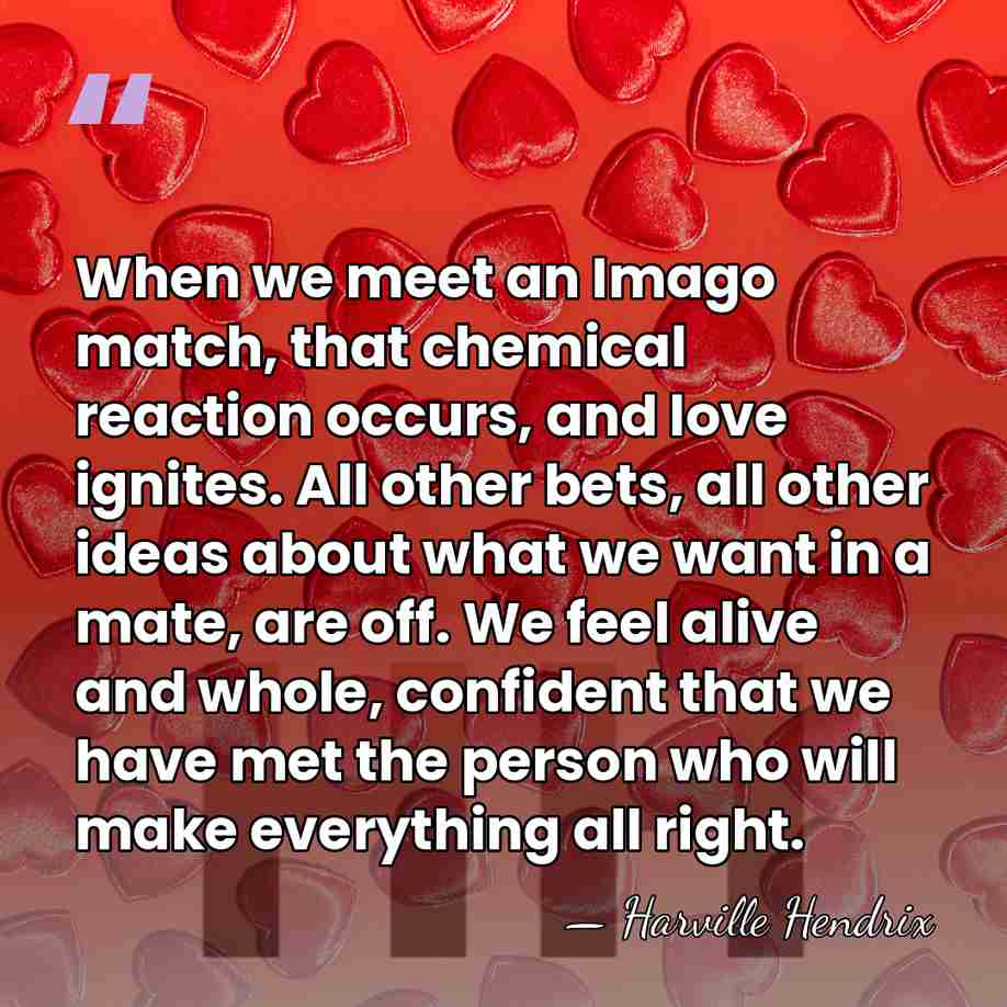 When we meet an Imago match, that chemical reaction occurs, and love&hellip; - Harville Hendrix