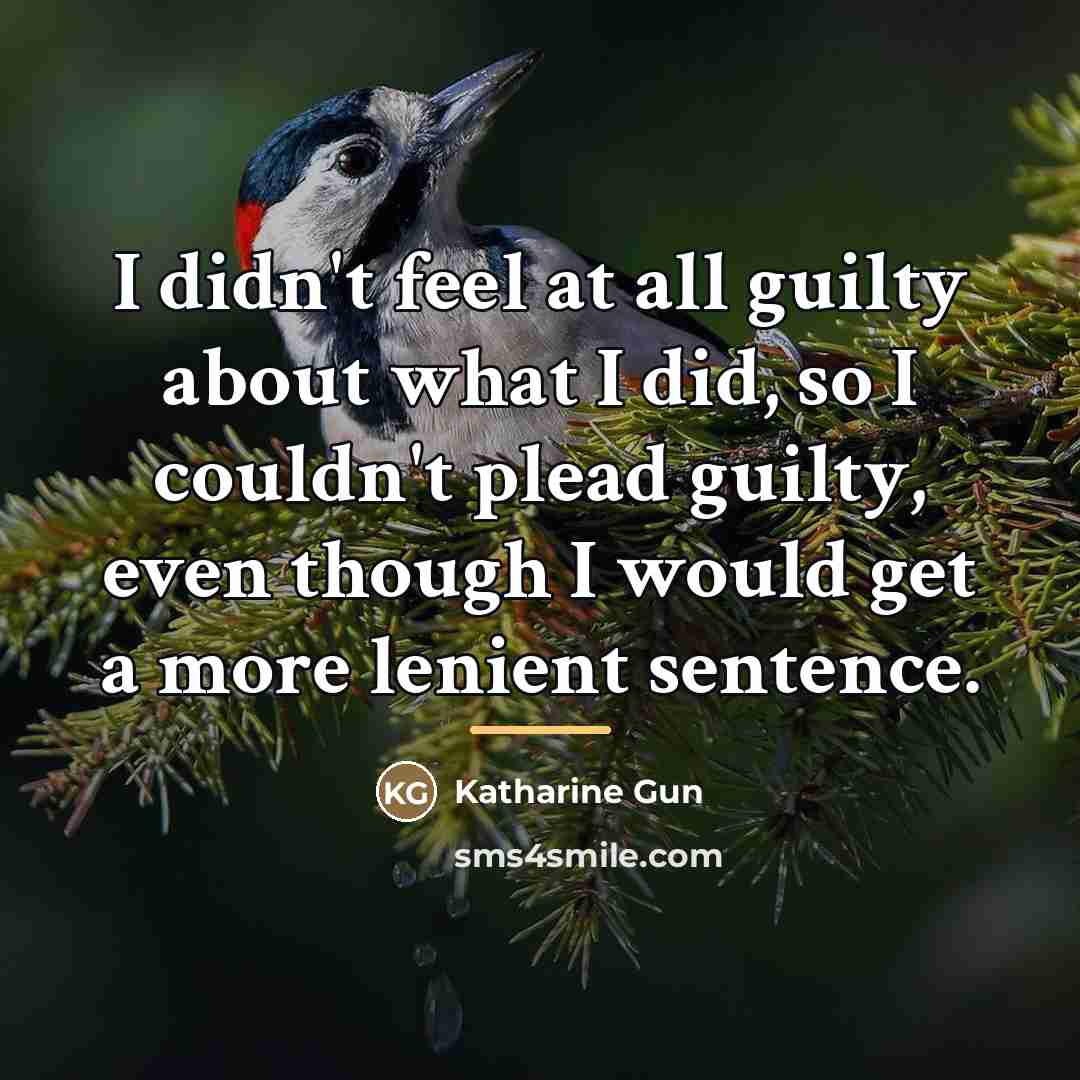 “I didn't feel at all guilty about what I did,…” quote by Katharine Gun