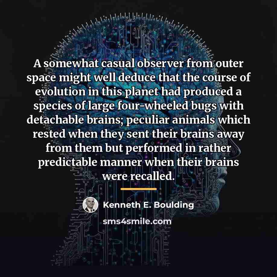“A somewhat casual observer from outer space might well deduce…” quote by Kenneth E. Boulding