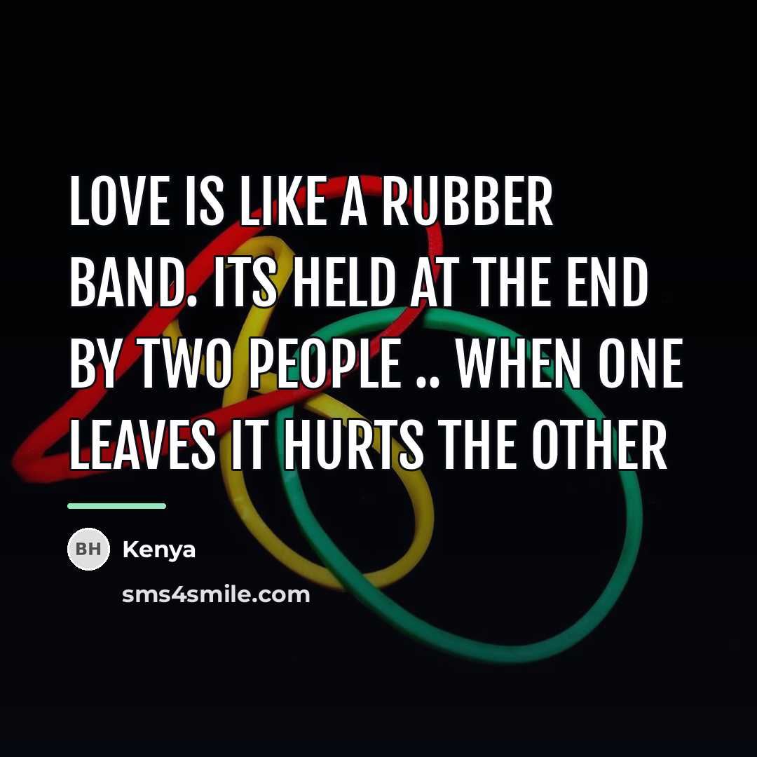 “Love Is Like A Rubber Band. ITS Held AT The…” quote by Kenya