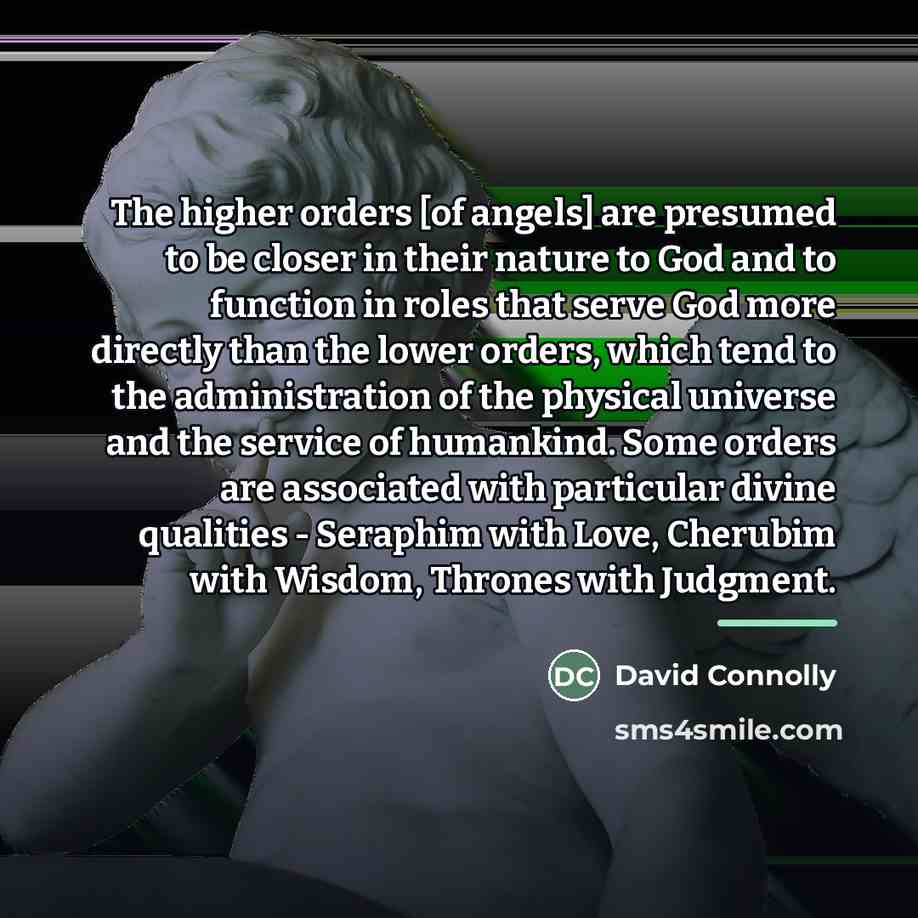 “The higher orders [of angels] are presumed to be closer…” quote by David Connolly