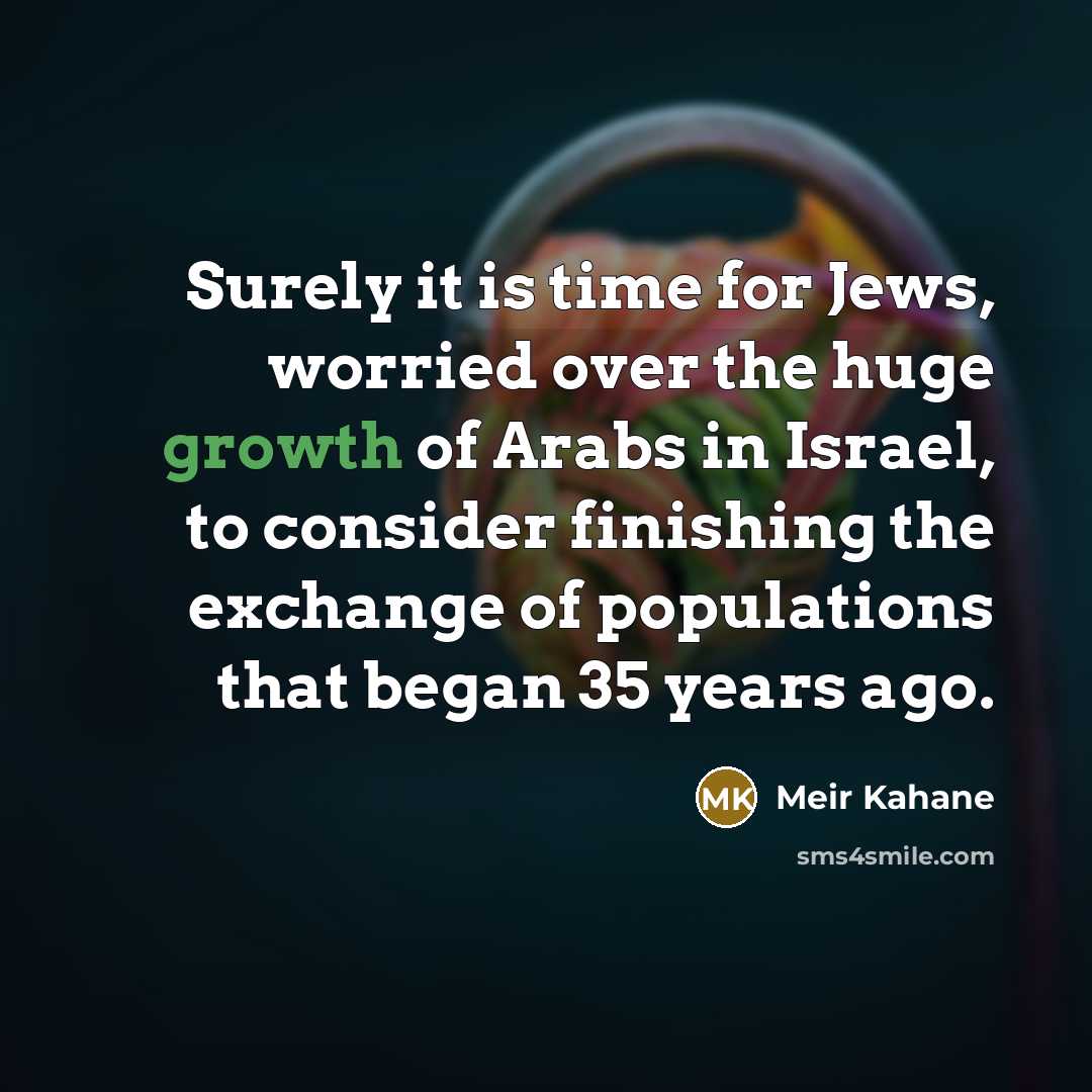 “Surely it is time for Jews, worried over the huge…” quote by Meir Kahane