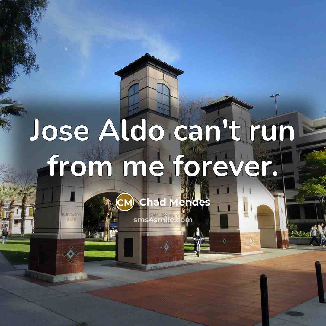 “Jose Aldo can't run from me forever.…” quote by Chad Mendes