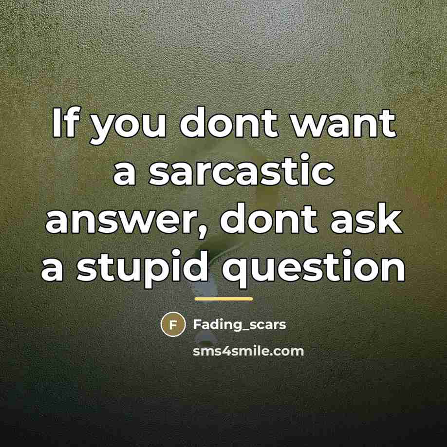 “If you dont want a sarcastic answer, dont ask a…” quote by Fading_scars
