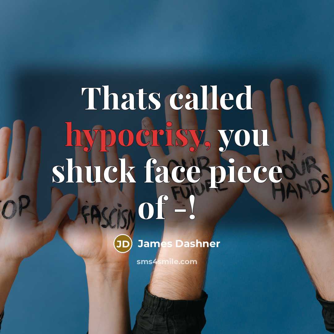 “Thats called hypocrisy, you shuck face piece of -!…” quote by James Dashner