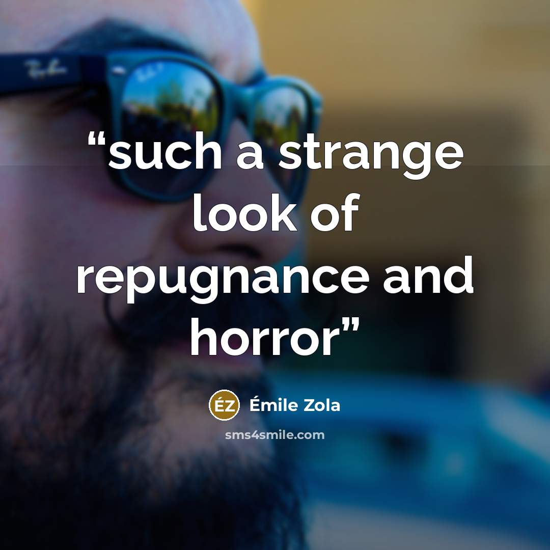 “such a strange look of repugnance and horror” quote by Émile Zola