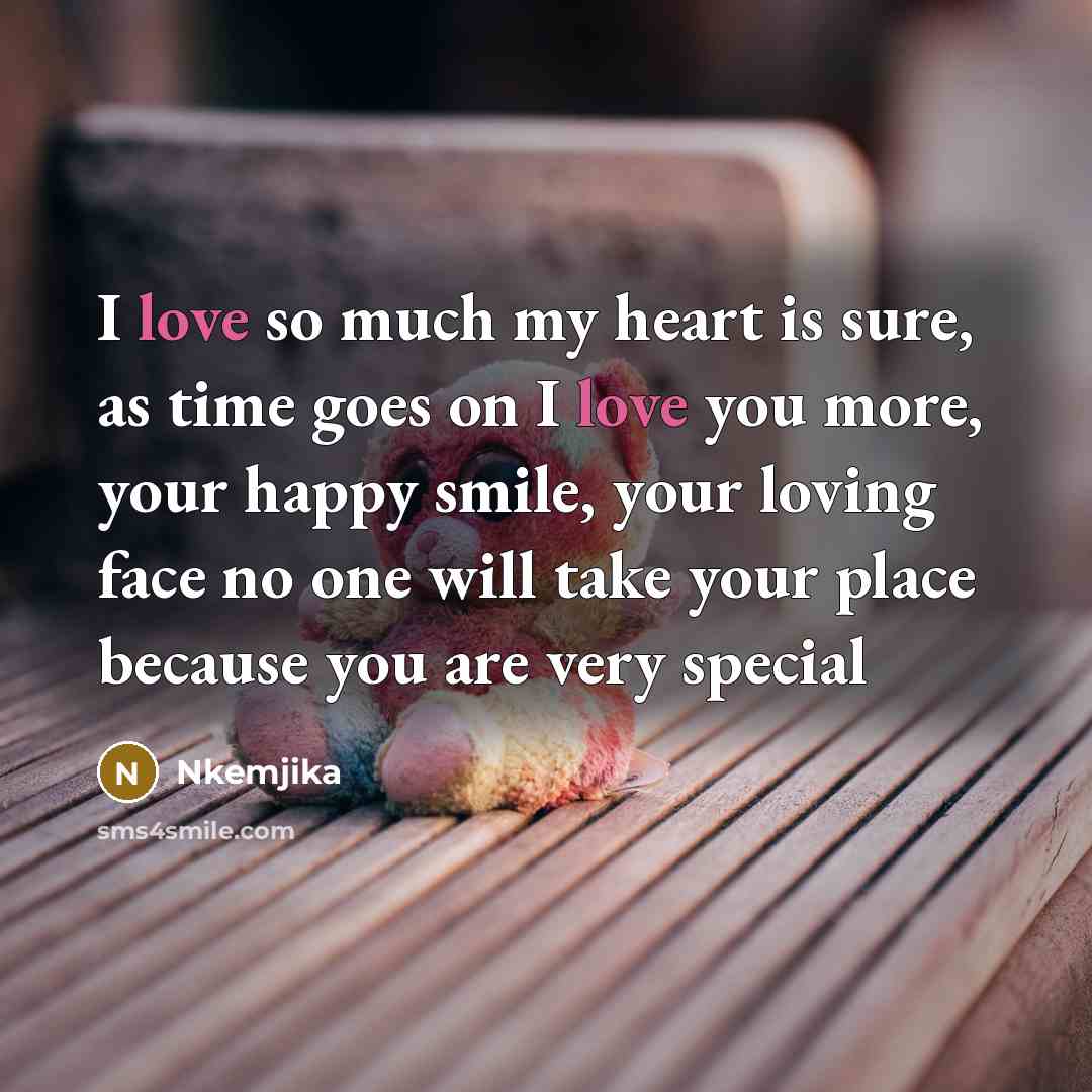 “I love so much my heart is sure, as time…” quote by Nkemjika