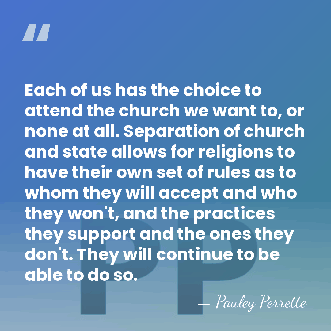 Each of us has the choice to attend the church we want&hellip; - Pauley Perrette