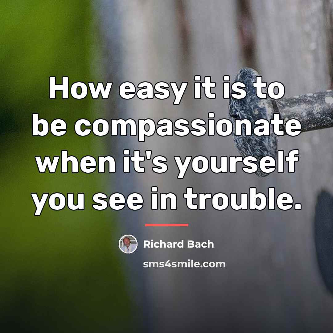 “How easy it is to be compassionate when it's yourself…” quote by Richard Bach