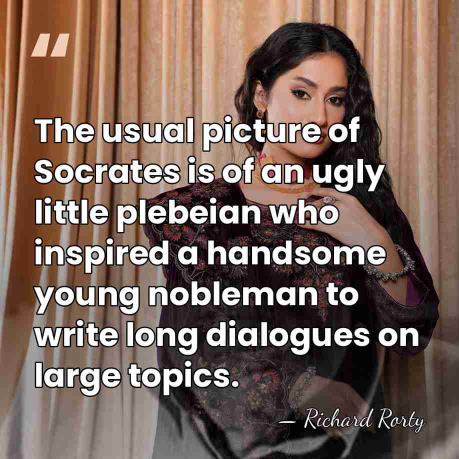 The usual picture of Socrates is of an ugly little plebeian who&hellip; - Richard Rorty