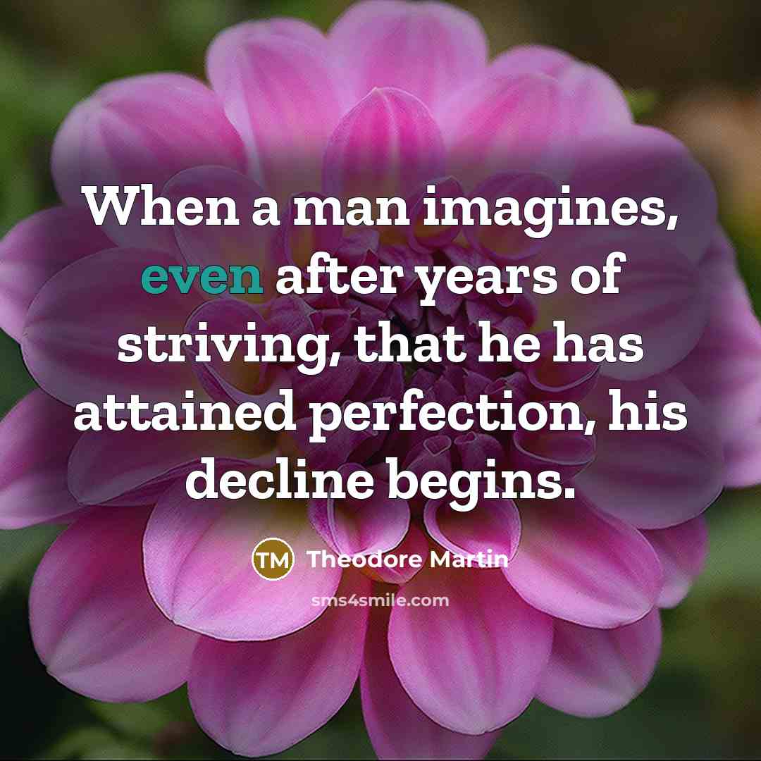 “When a man imagines, even after years of striving, that…” quote by Theodore Martin