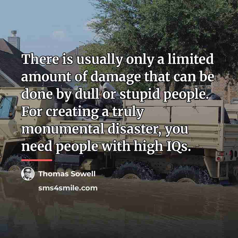 “There is usually only a limited amount of damage that…” quote by Thomas Sowell
