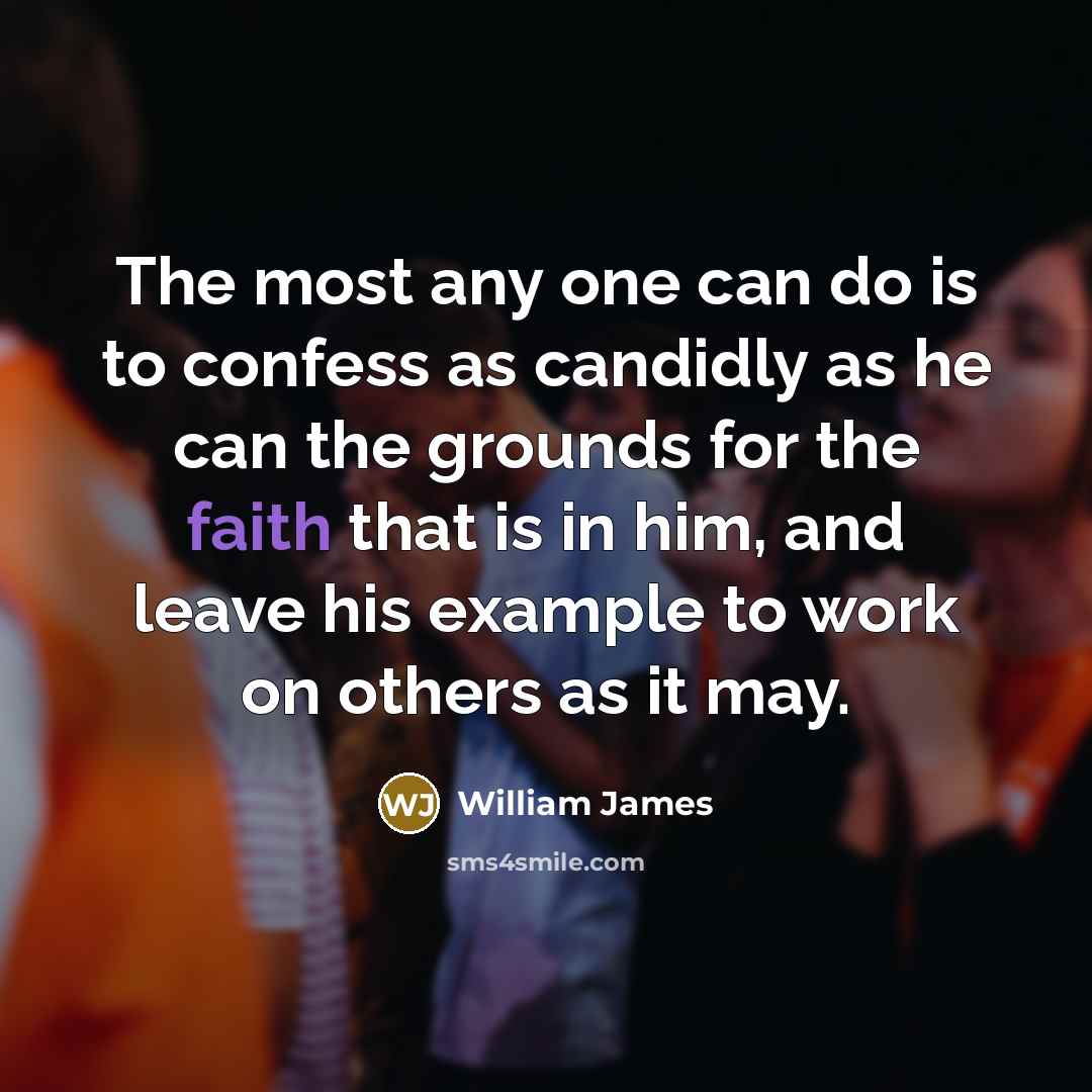 “The most any one can do is to confess as…” quote by William James