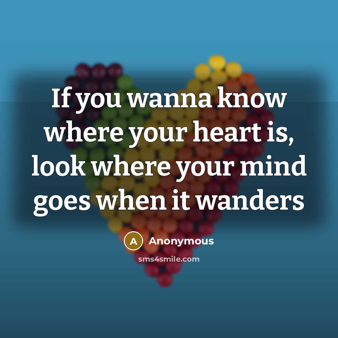 “If you wanna know where your heart is, look where…” quote by Anonymous
