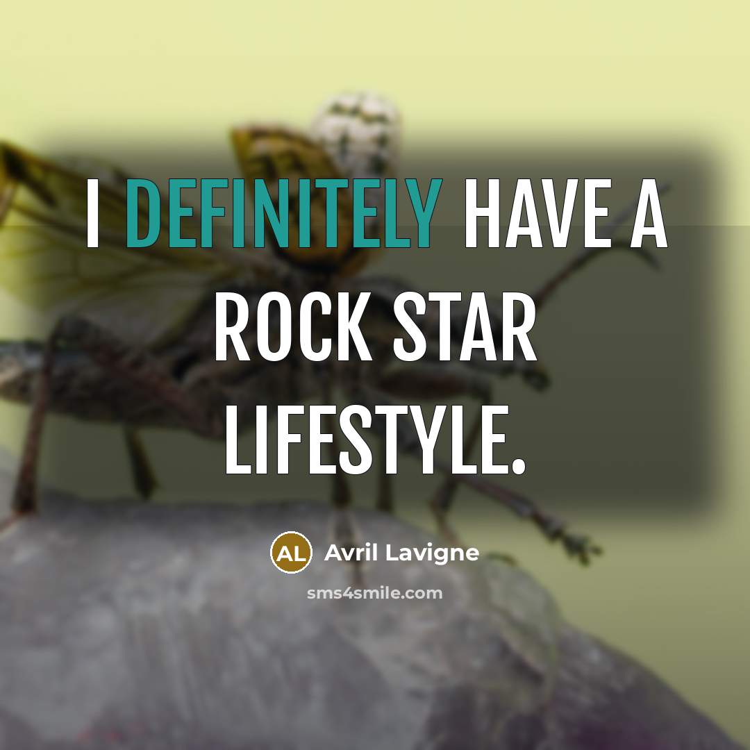 “I definitely have a rock star lifestyle.” quote by Avril Lavigne