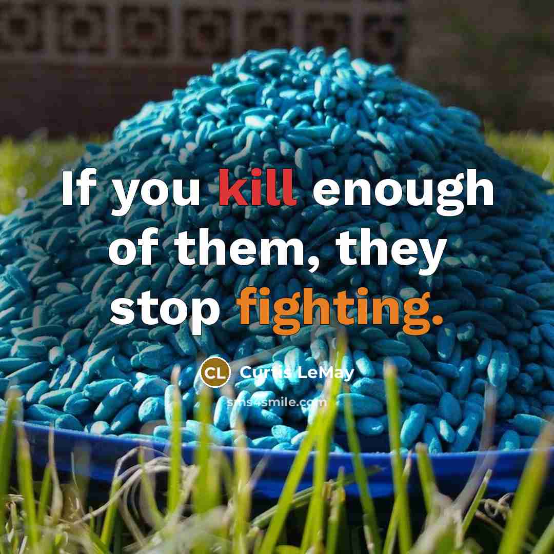 “If you kill enough of them, they stop fighting.…” quote by Curtis LeMay