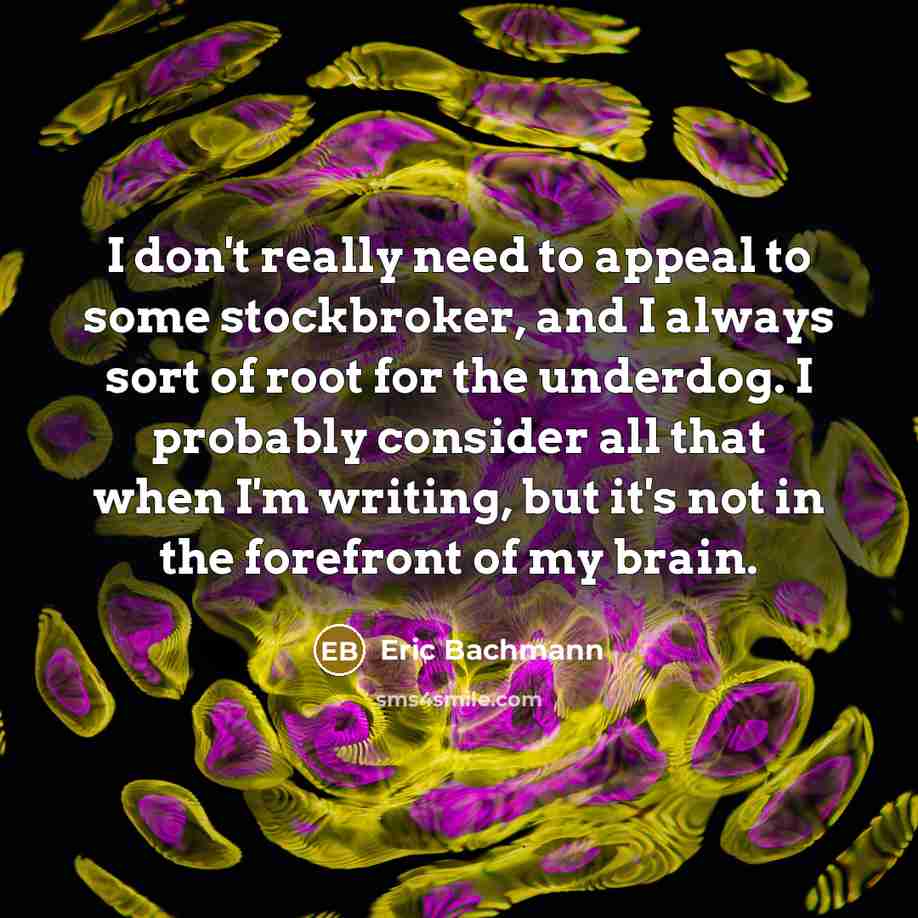 “I don't really need to appeal to some stockbroker, and…” quote by Eric Bachmann