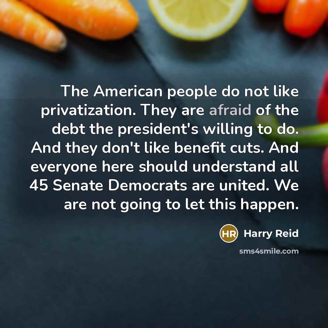 “The American people do not like privatization. They are afraid…” quote by Harry Reid