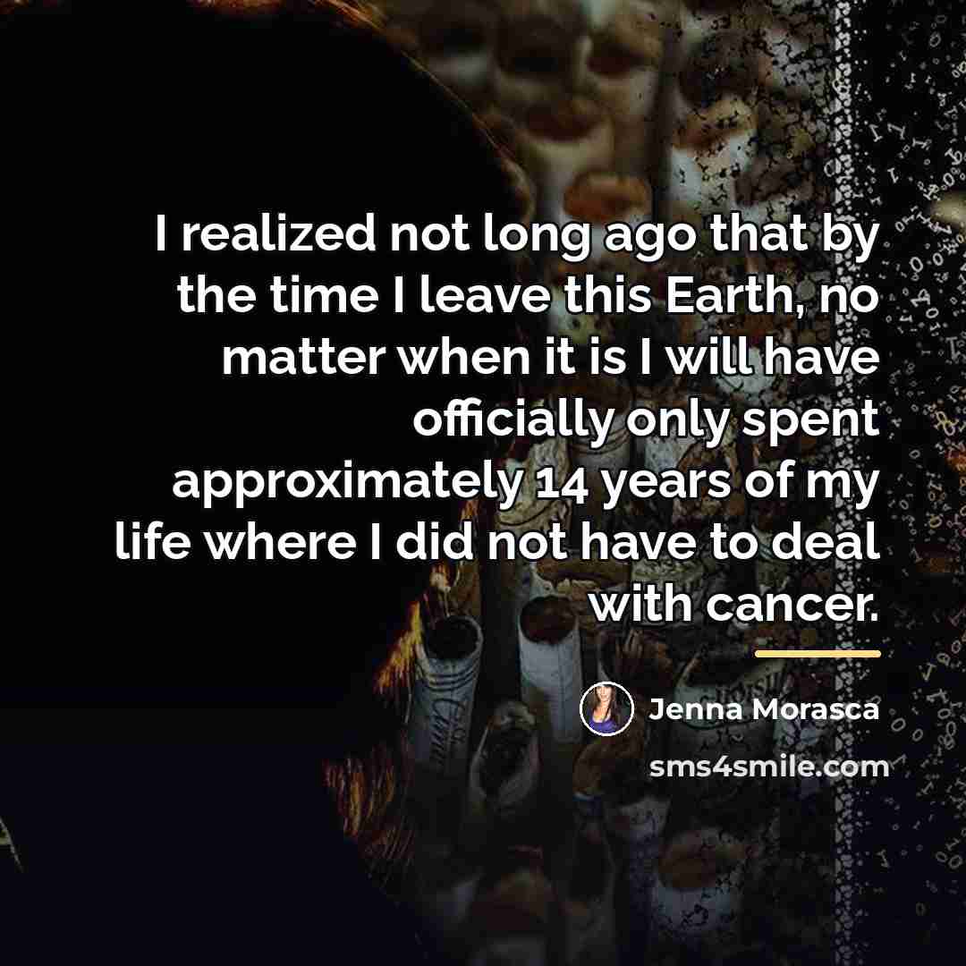 “I realized not long ago that by the time I…” quote by Jenna Morasca