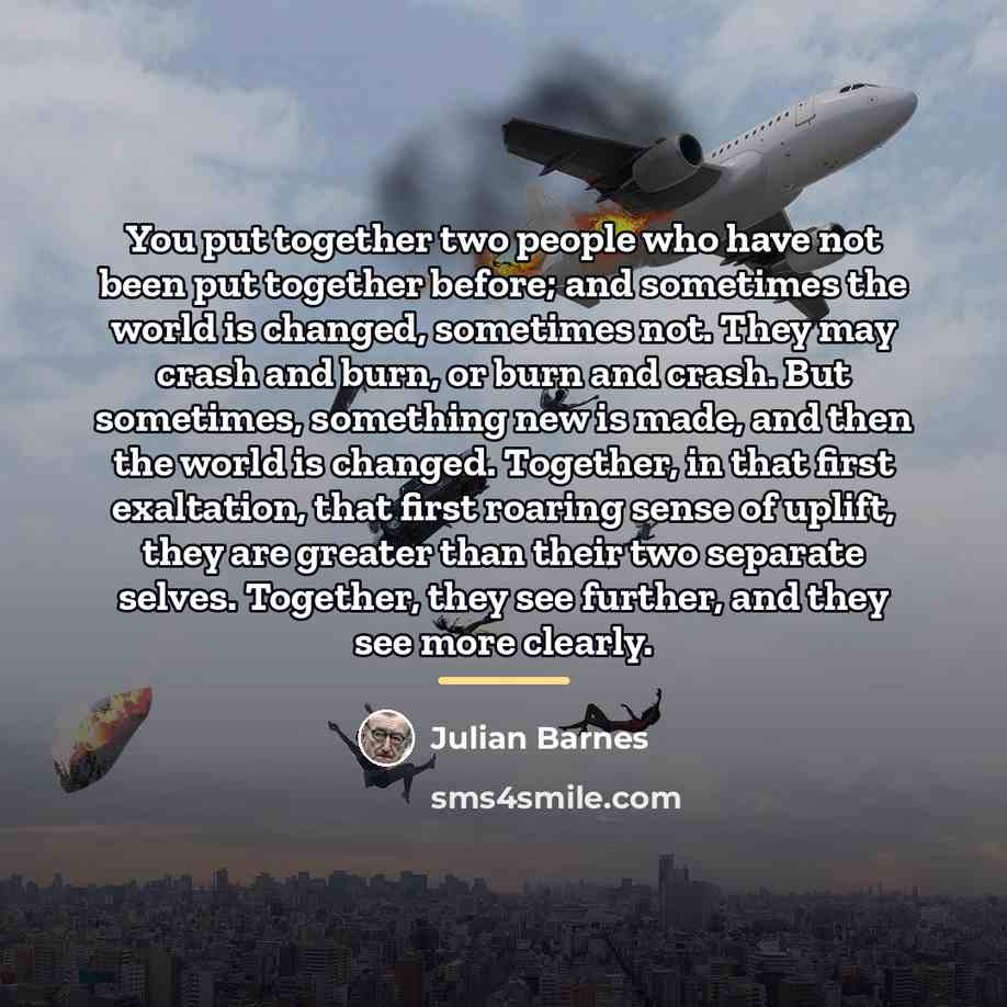“You put together two people who have not been put…” quote by Julian Barnes
